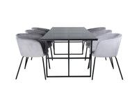 Spisegruppe Berit & Leif 200 x 90 – grå og svart