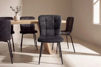 Spisestol Punsch & Logga 2-pakk – svart + Rektangulært spisebord 210 x 100 – natur