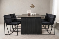 Spisestol 2-pakk + rektangulært spisebord 200 × 100 – svart