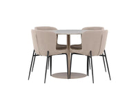 Spisestol Modesto & Lycke 2-pakk + Spisebord rundt ⌀110 – beige