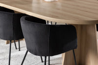 Spisestol Berit & Bootcut + Ovalt spisebord 230 x 115 – svart og natur
