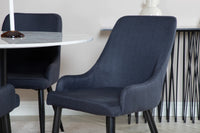 Spisestol Plaza & Estelle 2-pakk + Spisebord rundt ⌀106 – svart og hvit