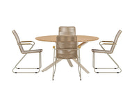 Spisebord rundt Ø140 – natur og beige