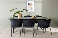 Spisegruppe Astrid & Selma 200 x 90 med spisestoler 2-pakk – svart