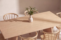 Spisestol Bobby & Logga 2-pakk + Rektangulært spisebord 210 x 100 – natur