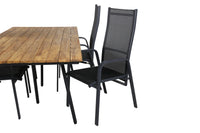Spisebord Chan & Copacabana rektangulært 200 × 100 + lenestol 2-pakk – natur og svart