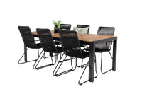 Spisegruppe Bois rektangulært spisebord 205 x 90 + spisestoler 2-pakk – natur og svart