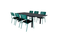 Spisegruppe Nicke & Marbella 2-pakk + Spisebord 160 x 100 – grønn og svart