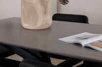 Spisestol Tvist & Piazza 2-pakk + Rektangulært spisebord 180 x 90 – svart