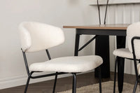 Spisestol Chico & Tempe 2-pakk + rektangulært spisebord 140 x 80 – hvit og valnøtt