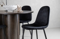 Spisestol Polar & Olivia 2-pakk + Rundt spisebord ⌀110 – svart og mokka
