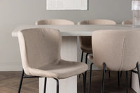 Spisestol Modesto & Olga 2-pakk + Spisebord rektangulært 200 x 90 – beige og hvit