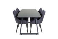 Spisestol Plaza & Inca 2-pakk + Spisebord rektangulært 160 x 85 – svart
