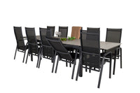 Spisebord Levels & Copacabana 229 × 100 + liggestol 2-pakk – svart