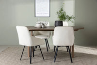 Spisestol Rosie & Andy 2-pakk – beige + Spisebord ovalt 180 x 90 – natur