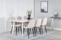 Spisebord Polar 180 x 90 + Spisestol 2-pakk – hvit og beige
