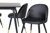 Spisebord rektangulært 120 x 80 + spisestol 2-pakk – svart