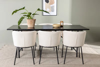 Spisegruppe Astrid & Edina 200 x 90 2-pakk – svart og hvit