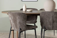 Spisestol Modesto & Andy 2-pakk + Spisebord ovalt 180 x 90 – brun og natur