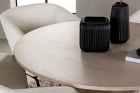 Spisegruppe rund ⌀110 2-pakk – hvitkalket og offwhite