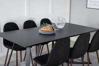 Spisestol Polar & Marina 2-pakk + Rektangulært spisebord 180 x 90 – svart