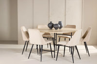 Spisegruppe rund 2-pakk ⌀140 – beige og whitewash