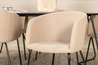 Spisegruppe Berit & Petra 190 x 90 – beige og svart