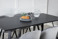 Spisegruppe Velvet & Marina 2-pakk 180 x 90 – grå og svart