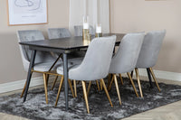 Spisestol Velvet Deluxe 2-pakk – grå