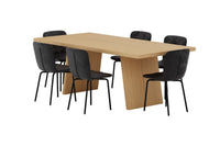 Spisestol Punsch & Logga 2-pakk – svart + Rektangulært spisebord 210 x 100 – natur