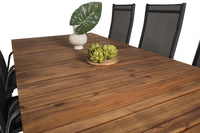Lenestol Copacabana & Zenia 2-pakk – svart + Rektangulært spisebord 200 × 100 – natur