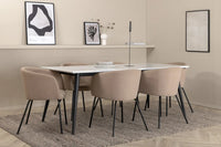 Spisegruppe Berit & Jimmy 195 x 90 – beige og hvit