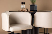 Spisegruppe Olivia Simrishamn Rund ⌀110 – svart og beige