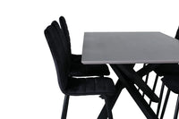 Spisestol 2-pakk + Rektangulært spisebord 180 x 90 – svart