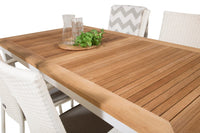 Spisestol Anna & Panama 2-pakk + Rektangulært spisebord 160 x 90 – hvit