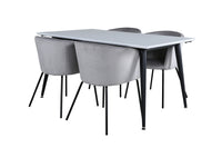 Spisegruppe Berit & Jimmy 150 x 90 – grå og hvit