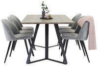 Spisegruppe Velvet & Marina 2-pakk 180 x 90 – grå og natur