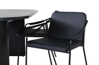 Spisestol Tvist & Bianca 2-pakk + Spisebord ovalt 200 x 90 – svart