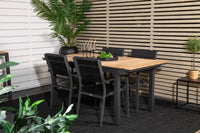 Spisestol Levels & Mexico 2-pakk – svart + Rektangulært spisebord 180 x 90 – natur
