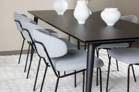 Spisegruppe Ellis & Chico 230 x 85 + 2-pakk – svart og blå