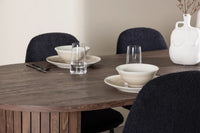 Spisestol Polar & Härön 2-pakk + Spisebord ovalt 200 x 90 – svart og mokka