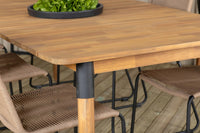 Spisegruppe Julian & Lindos 210 x 100 2-pakk – natur og brun