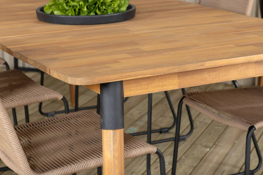 Spisegruppe Julian & Lindos 210 x 100 2-pakk – natur og brun