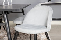 Spisegruppe Sleek & Velvet 195 x 95 2-pakk – svart og lys grå