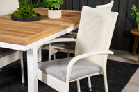 Spisestol Anna & Panama 2-pakk + Rektangulært spisebord 160 x 90 – hvit