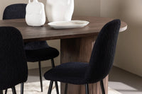 Spisestol Polar & Härön 2-pakk + Spisebord ovalt 200 x 90 – svart og mokka
