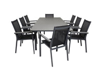Spisegruppe Levels & Parma rektangulær 160 x 100 + spisestoler 2-pakk – svart
