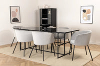 Spisegruppe Berit & Leif 200 x 90 – grå og svart