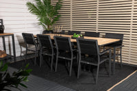 Spisestol Levels & Mexico 2-pakk – svart + Rektangulært spisebord 180 x 90 – natur
