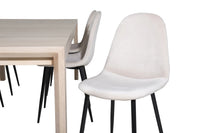 Spisegruppe Slider & Polar 170 x 95 + spisestol 2-pakk – hvitvasket og beige